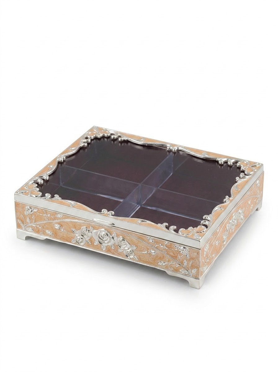 Square Dry Fruit Box Peach Enamel