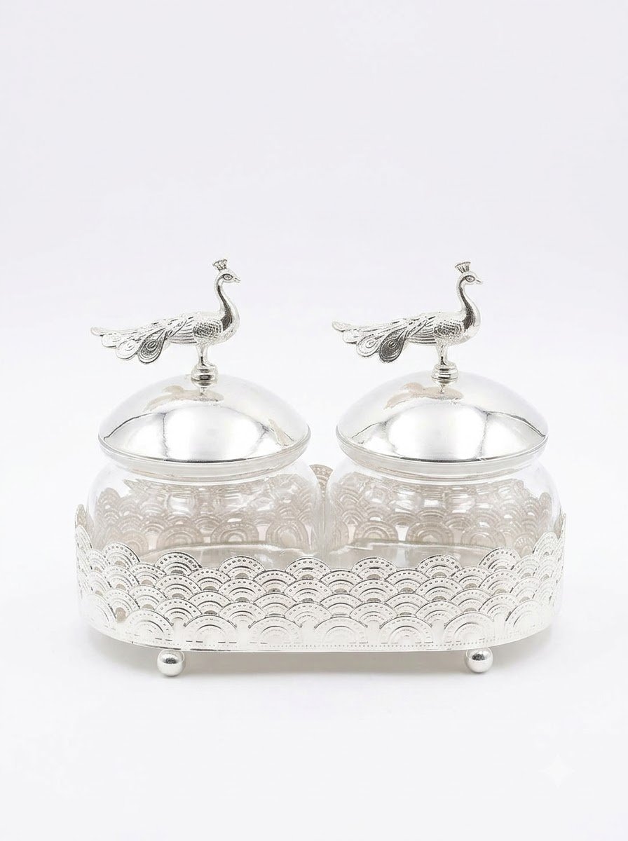 Pair of Peacock Jar