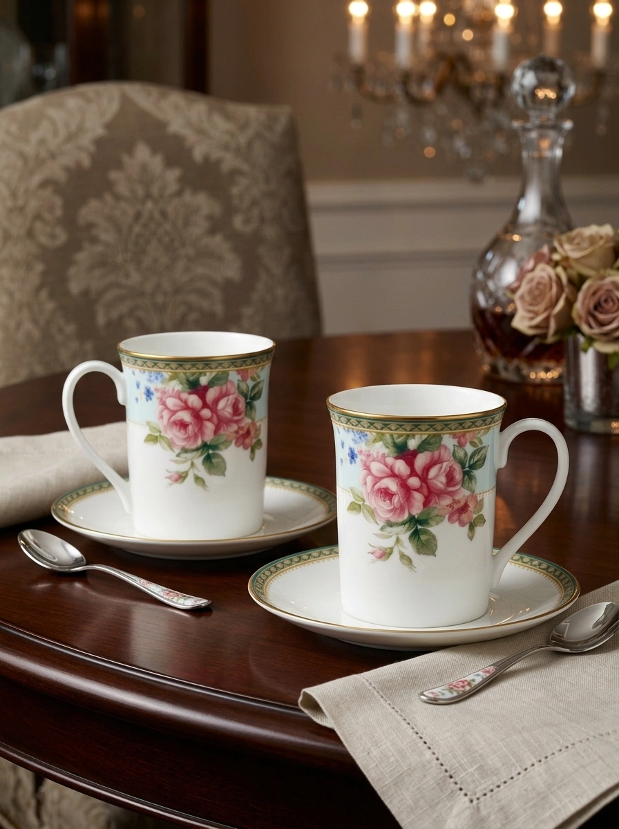 Rosa Basket Mug - White Box