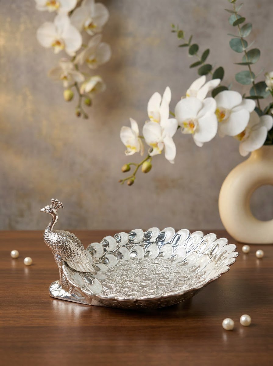 Peacock Bowl White Enamel