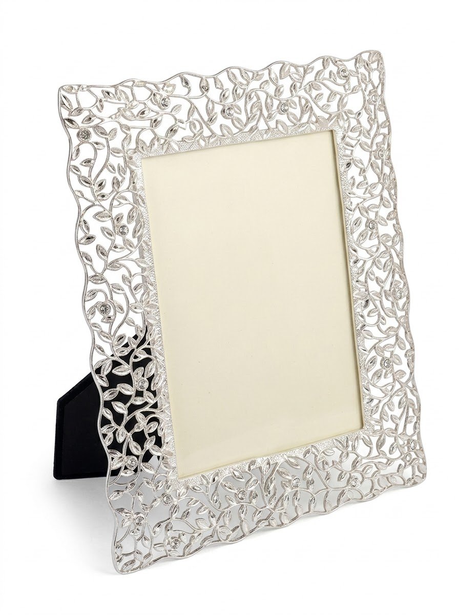 Bed of Leaf Photo Frame Silver