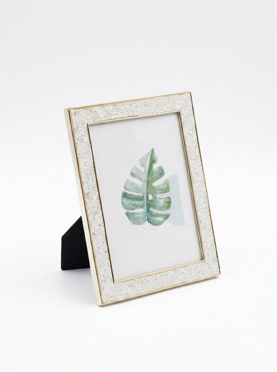 White Marble Dust Photo Frame Small
