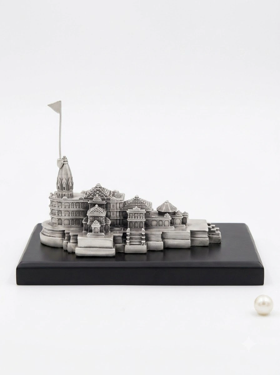 Ram Mandir in Silver Antiq