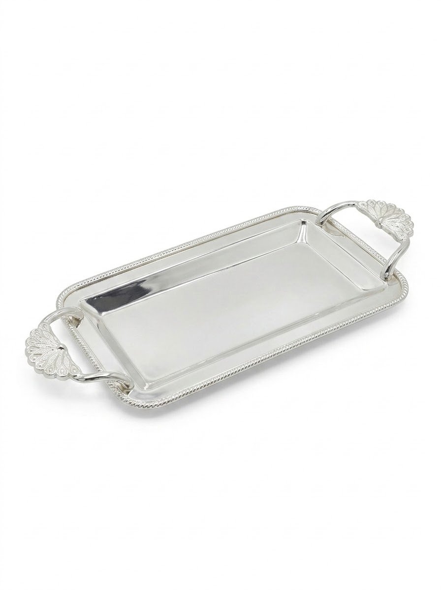 Peacock Rectangle Tray with Handle