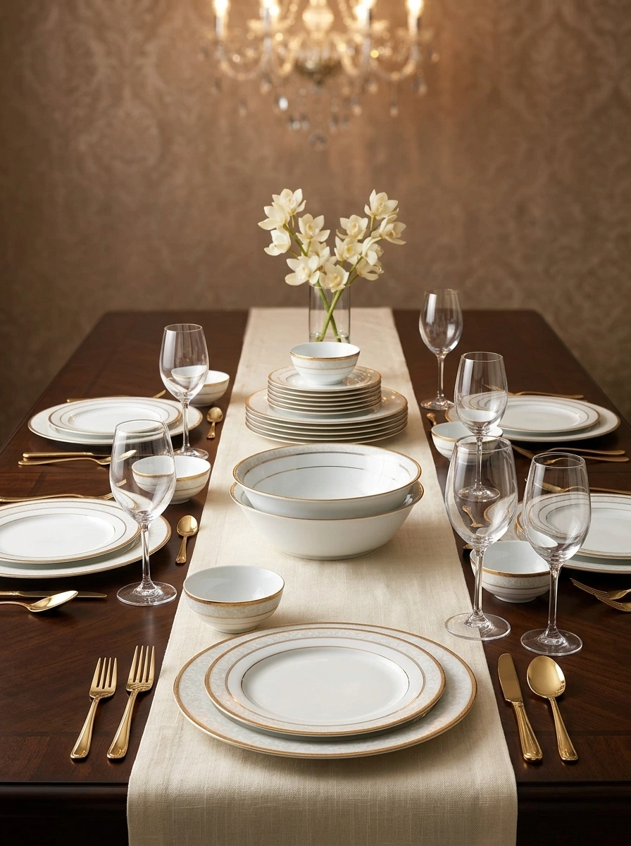 Brunswick Gold Dinner Set 61 Pc
