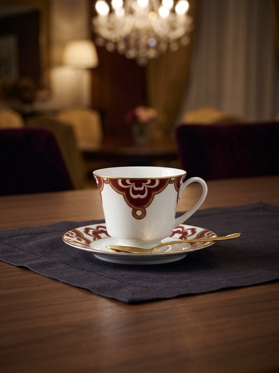 Chromatic Clover (Plum) Cup & Saucer