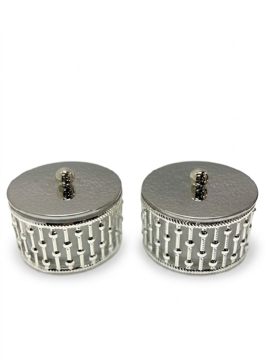 Pair of Polka Dot Jars