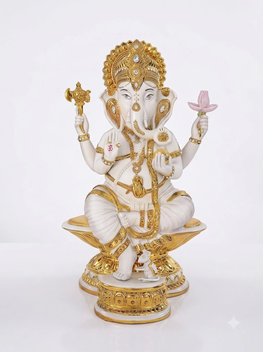 Ganesh Ji Gold Porcelain