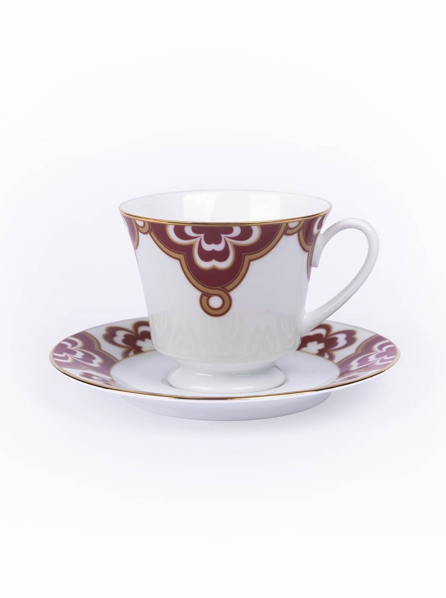 Chromatic Clover (Plum) Cup & Saucer