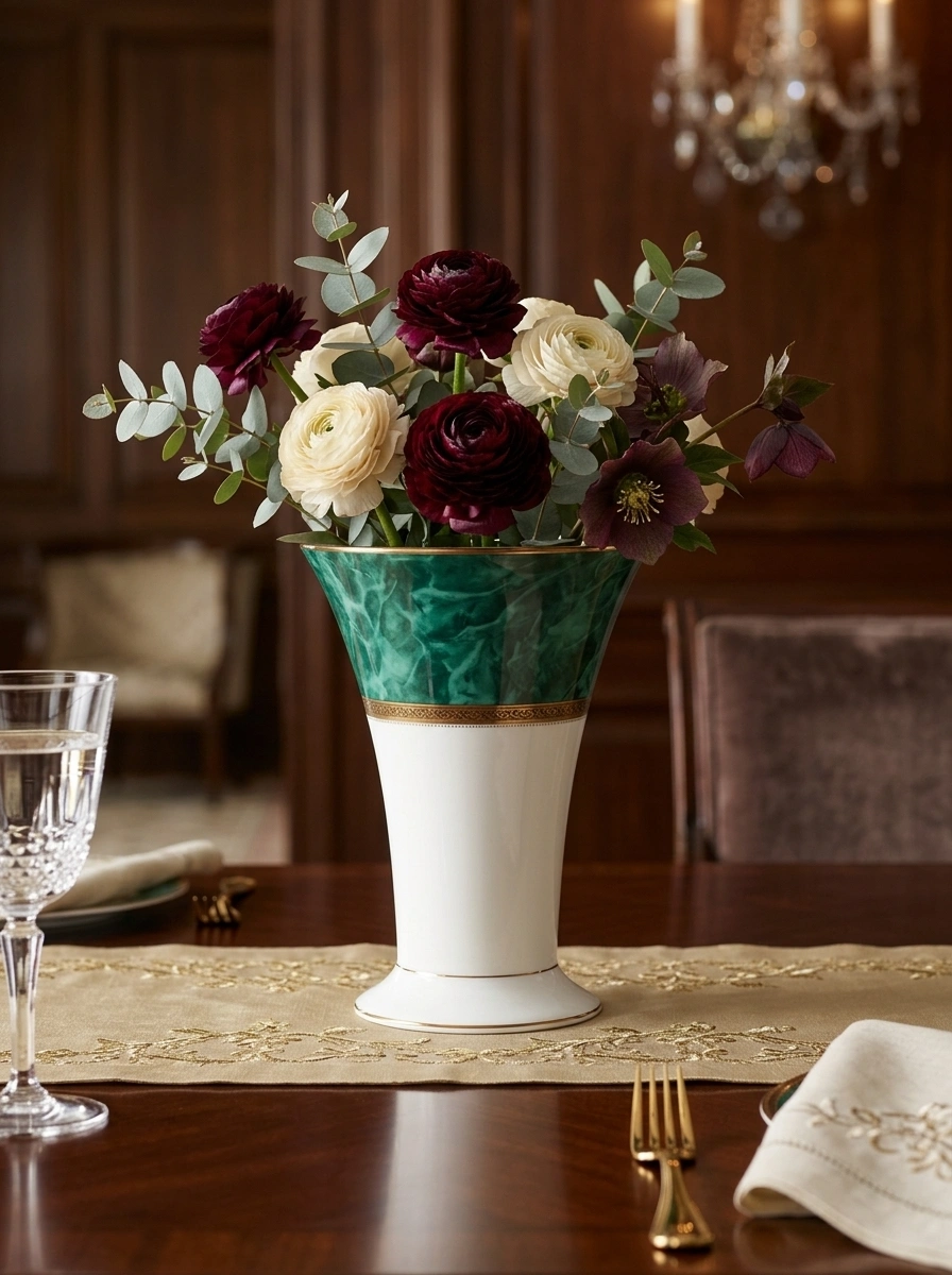 Majestic Green Vase 23 cm - With Gift Box