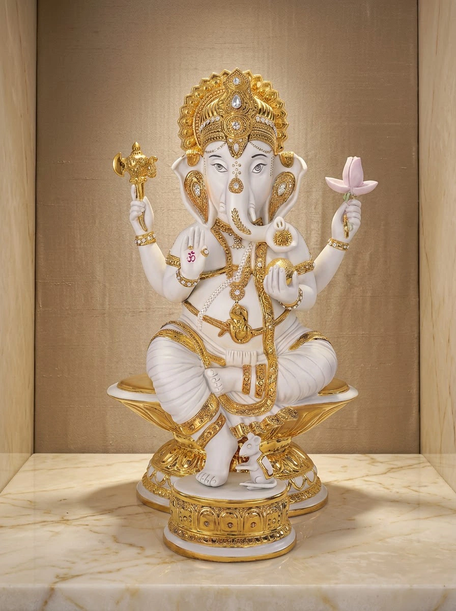 Ganesh Ji Gold Porcelain