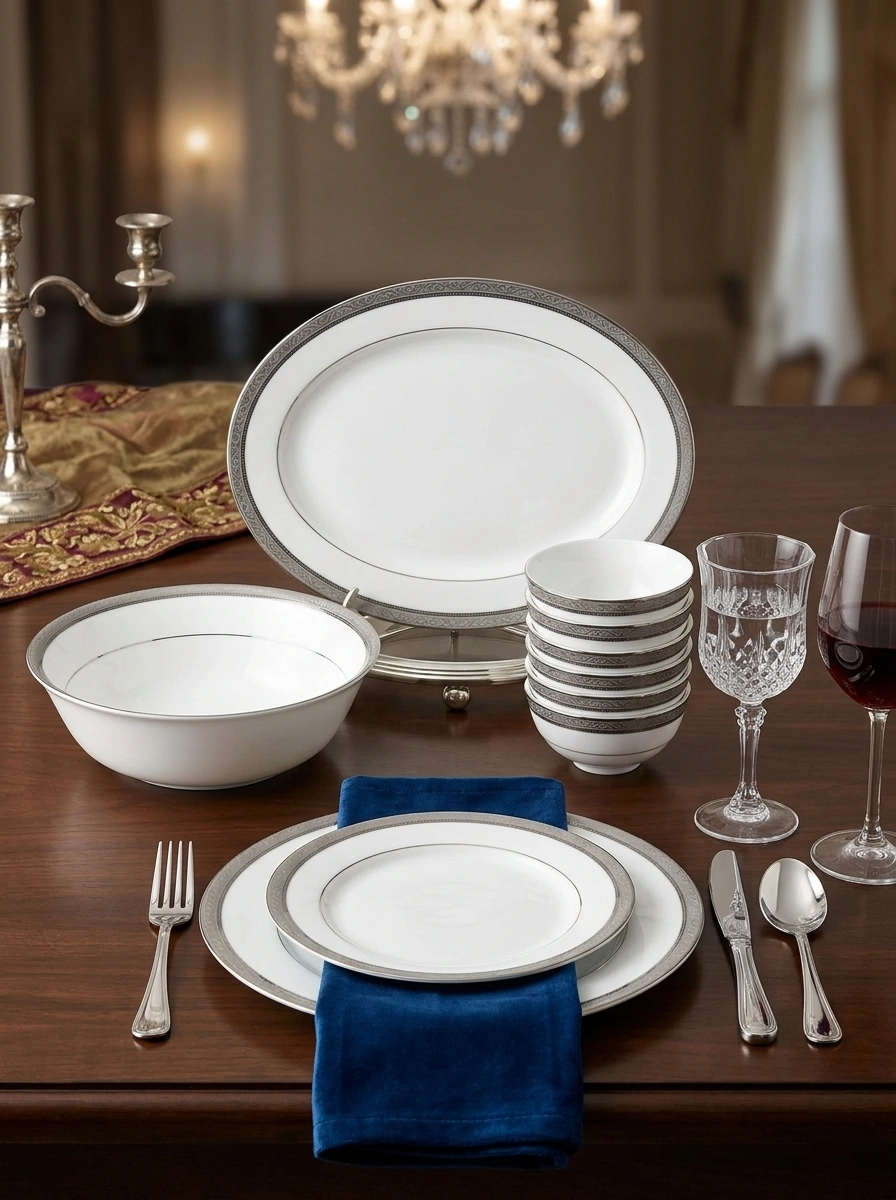 Regent Platinum Dinner Set 61 Pc