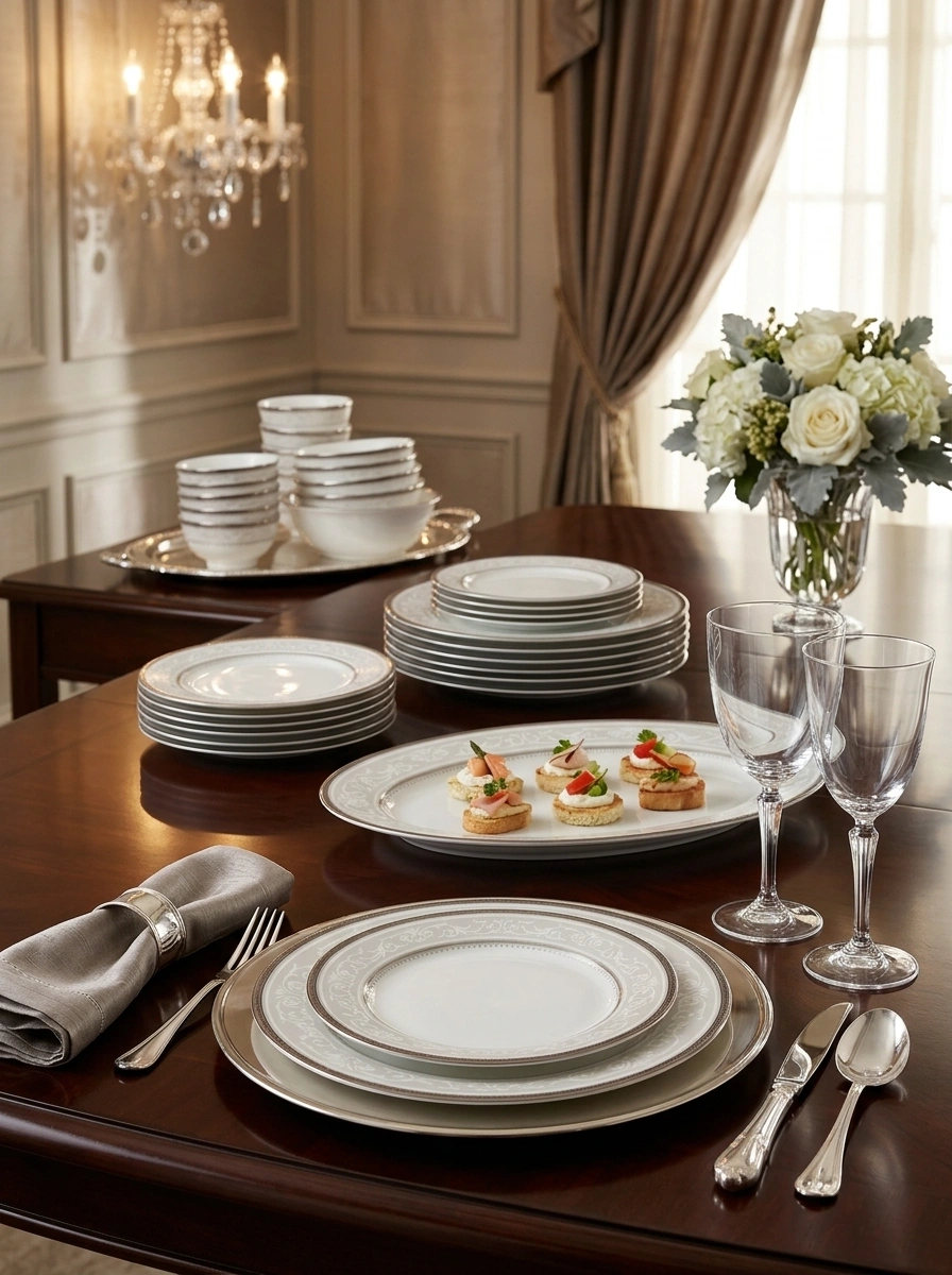 Glendoland Platinum Dinner Set 61 Pc