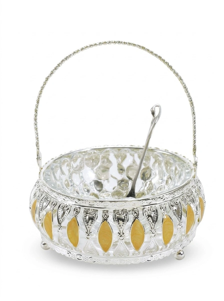Basket with Handle Rose Enamel