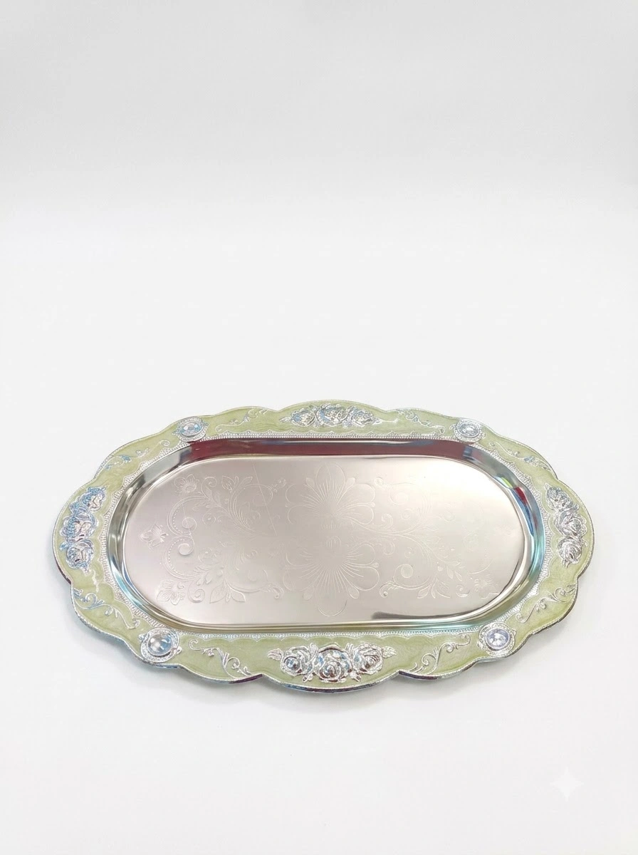 Flower White Enamel Tray