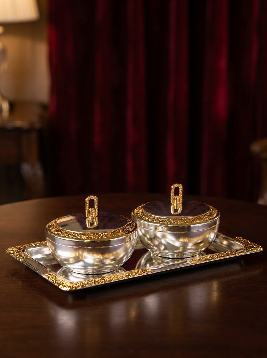 Tray with 2 Lid Bowl