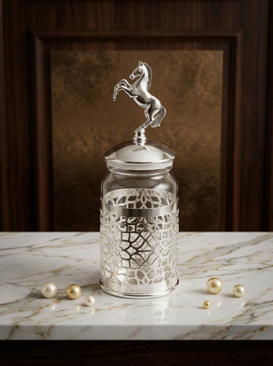 Container with Horse Knob